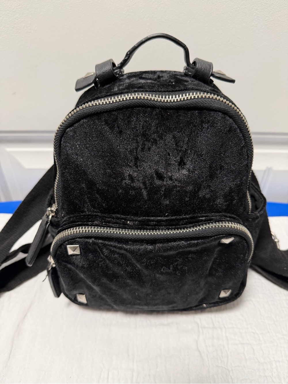 Black Velvet Mini Backpack - Sleek Everyday Carry